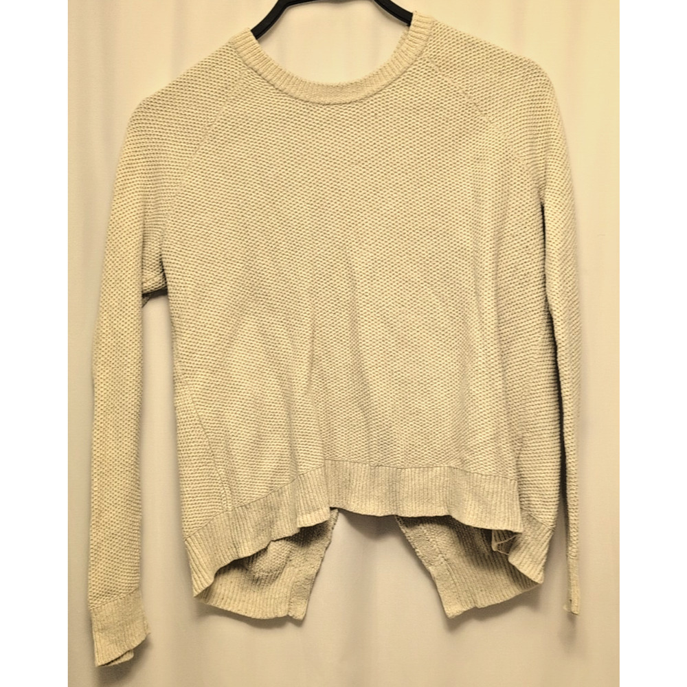 Madewell M Cardigan open back thermal waffle like creme sweater boho